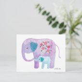 Elephant Ma & baby Kute-olifantenkaart Briefkaart (Staand voorkant)
