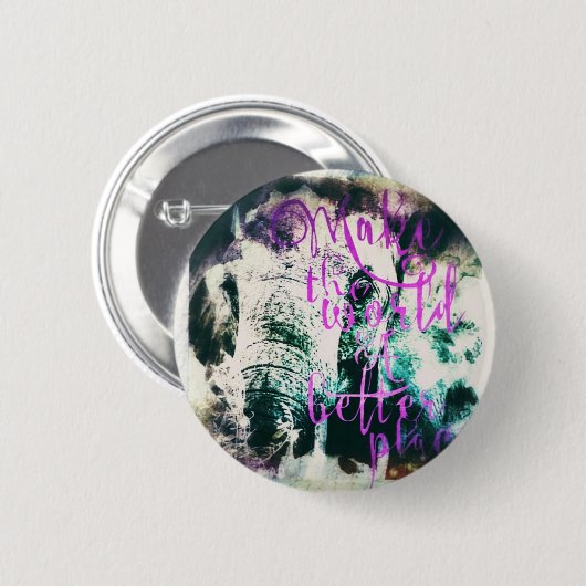 Elephant maakt de wereld beter ronde button 5,7 cm (Voorkant /achterkant)