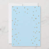 Elephant, maan, Glitter Stars Striped Baby shower Kaart (Achterkant)
