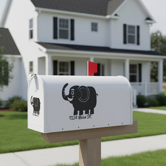 Elephant mailbox-sticker sticker