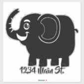 Elephant mailbox-sticker sticker (Vel)