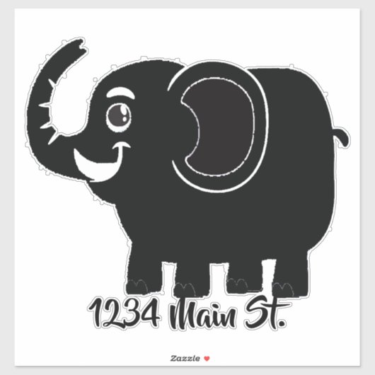 Elephant mailbox-sticker sticker (Vel)