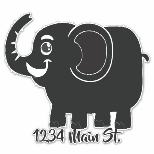 Elephant mailbox-sticker sticker (Voorkant)