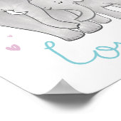 Elephant mam & Baby "moet lief zijn"-decor Poster (Hoek)