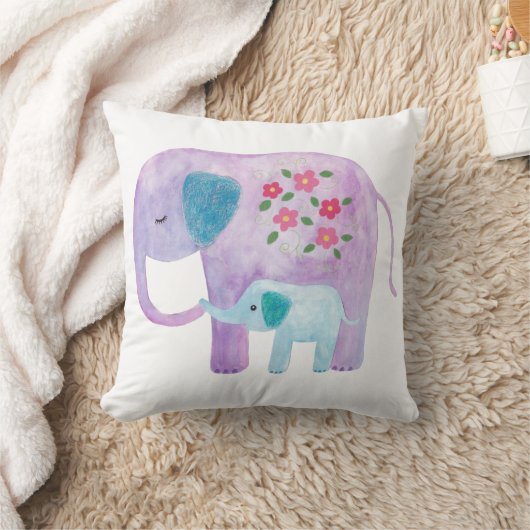Elephant mam & baby Pillow Cute Elephant Cushion Kussen (Deken)