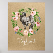 Elephant mam en baby kleuterkunst poster (Voorkant)