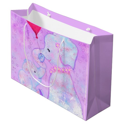 Elephant mama en Baby - Moederdag Groot Cadeauzakje (Voorkant Gekanteld)