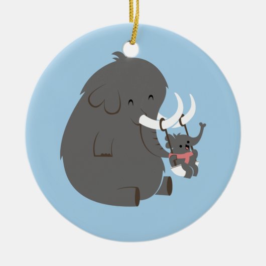 Elephant mammie en Baby Keramisch Ornament (Voorkant)