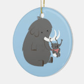 Elephant mammie en Baby Keramisch Ornament (Links)