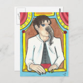 Elephant Man Circus Side Show Freak art briefkaart (Voorkant / Achterkant)