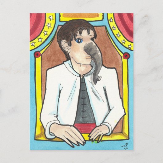 Elephant Man Circus Side Show Freak art briefkaart (Voorkant)