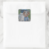 Elephant Man Dog Walking Fantasy Art Stickers (Tas)