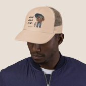 Elephant Man Walking Dogs Fantasy Art Trucker Hat Pet (In situ)