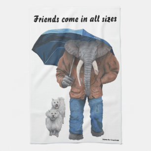 Elephant Man Walking Dogs Fantasy Keuken Handdoek