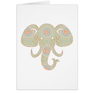 Elephant Mandala in Light Green en Oranje