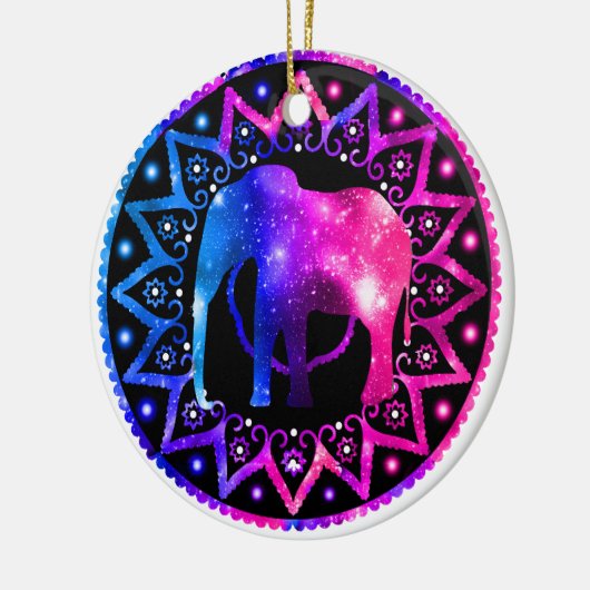 Elephant Mandala Keramisch Ornament (Links)