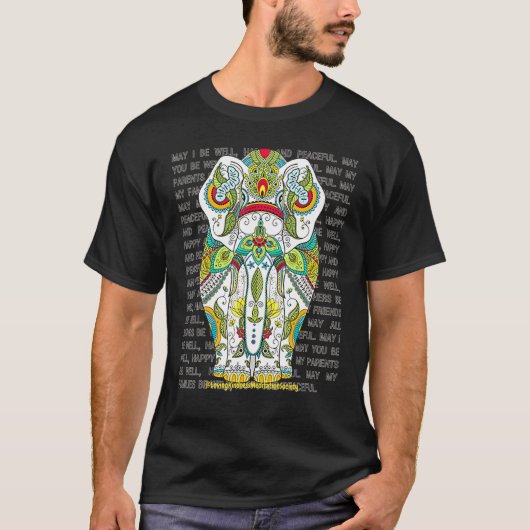 Elephant Mandala Loving Kindness Metta Wish Blessi T-shirt (Voorkant)