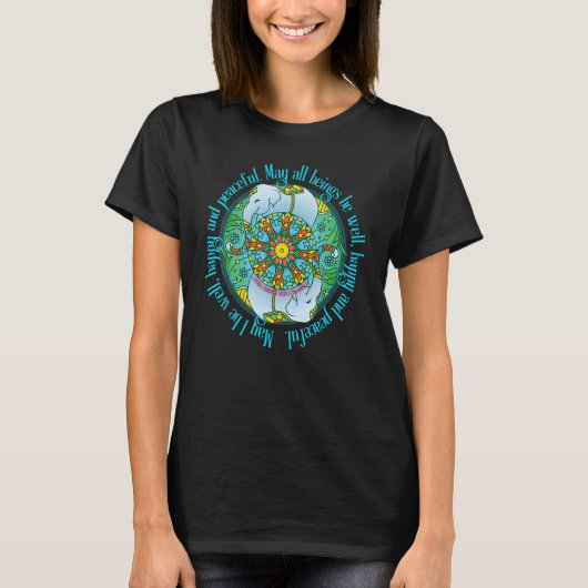 Elephant Mandala Mindfulness Loving Kindness Medit T-shirt (Voorkant)