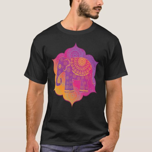 Elephant Mandala Mindfulness Loving Kindness Medit T-shirt (Voorkant)