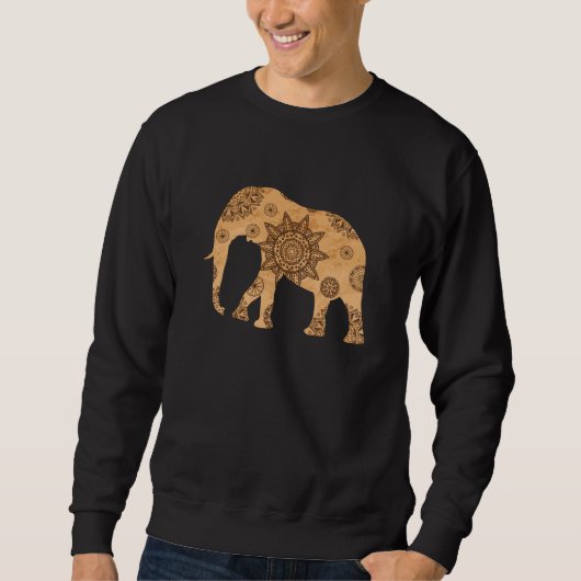 Elephant Mandala Spiritueel Pattern Gold Shadow Trui (Voorkant)