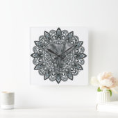 Elephant mandala Wall Clock Vierkante Klok (Huis)