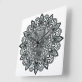 Elephant mandala Wall Clock Vierkante Klok (Hoek)