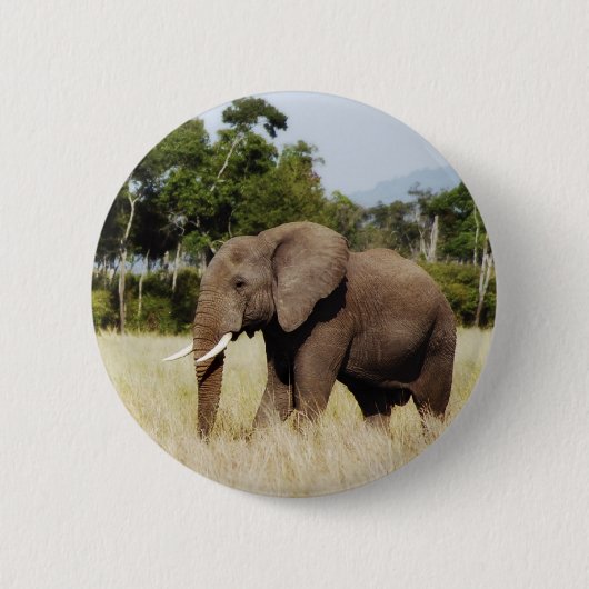 Elephant Masai Mara, Kenya badge-knop Ronde Button 5,7 Cm (Voorkant)
