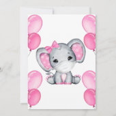 Elephant Mask Virtual Shower Baby Girl Uitnodiging (Achterkant)