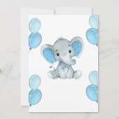 Elephant Mask Virtual Shower Baby Uitnodiging (Achterkant)