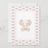 Elephant Mauve Toile  Baby shower Kaart (Achterkant)