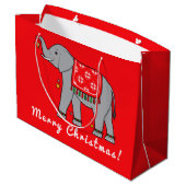 Elephant Merry kerst Groot Cadeauzakje (Achterkant Gekanteld)