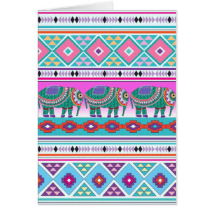 Elephant met Aztec Pattern