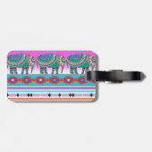 Elephant met Aztec Pattern Bagagelabel (Achterkant horizontaal)