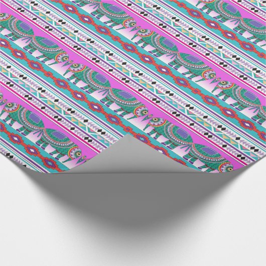 Elephant met Aztec Pattern Cadeaupapier (Hoek)