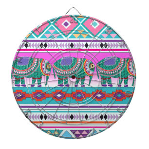 Elephant met Aztec Pattern Dartbord