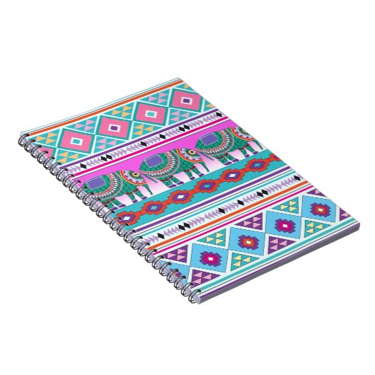 Elephant met Aztec Pattern Notitieboek (Rechterzijde)