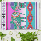 Elephant met Aztec Pattern Theedoek (Gevouwen)