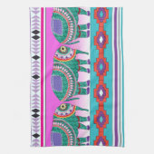 Elephant met Aztec Pattern Theedoek (Verticaal)