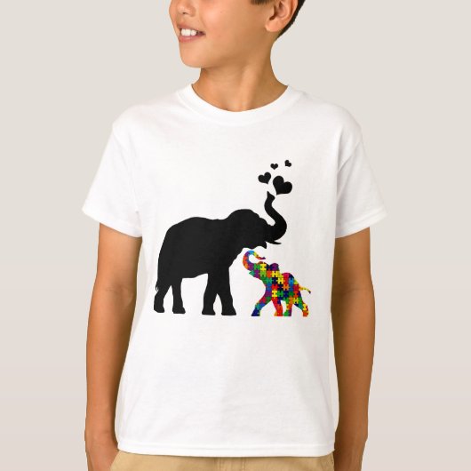 Elephant met baby autisme shirt (Voorkant)
