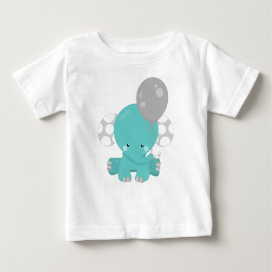 Elephant met ballon, blauw olifant, stut dier (Voorkant)