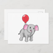 Elephant met ballon briefkaart (Voorkant / Achterkant)