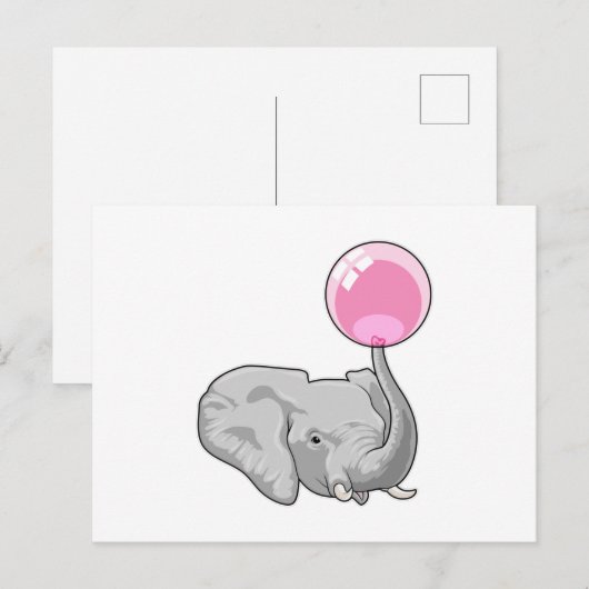 Elephant met ballon briefkaart (Voorkant / Achterkant)