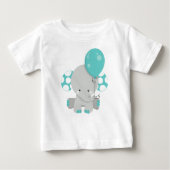 Elephant met ballon, Cute Elephant - Blue Grey (Voorkant)