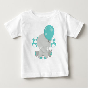 Elephant met ballon, Cute Elephant - Blue Grey