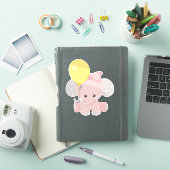 Elephant met ballon, Cute Elephant, Crown, sterren Sticker (iPad Cover)