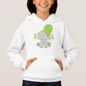 Elephant met ballon, Cute Elephant - Green Grey (Voorkant)