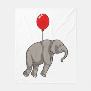 Elephant met ballon fleece deken