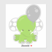 Elephant met ballon, groen olifant, stolend dier sticker (Vel)
