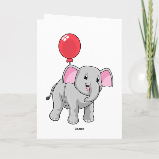 Elephant met ballon kaart (Achterkant)