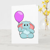 Elephant met ballon kaart (Gele Bloem)